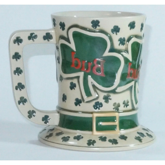 St. Patrick’s Day 1995 Budweiser Tip O Hat Stein - Picture 3 of 8